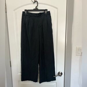 Madewell The Petite Harlow Wide-Leg Pant size 2P style NH266 linen blend preppy